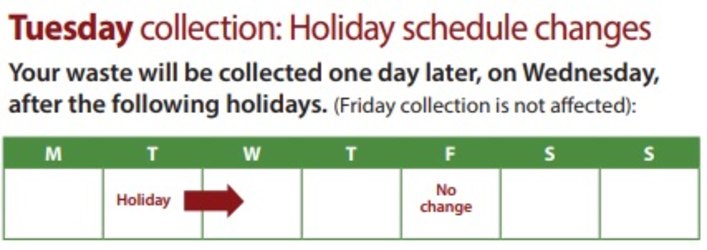 Christmas And New Year’S Waste Collection Schedules For The Kerr Village Bia