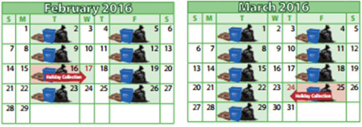 Family Holiday Waste Collection Schedule
